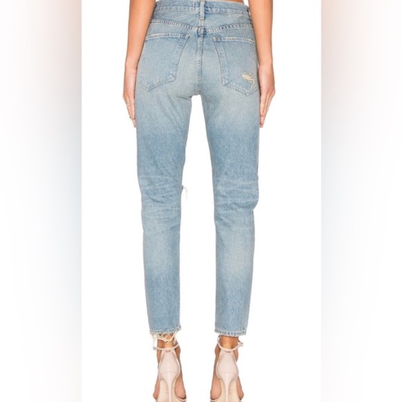 AGOLDE JAMIE CLASSIC CUT BUTTON FLY DISTRESSED JEAN DAKOTA - Picture 4 of 7